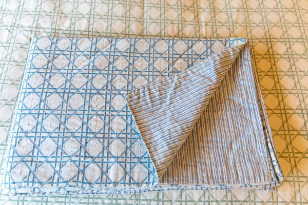 Rattan Trellis Kantha Throw