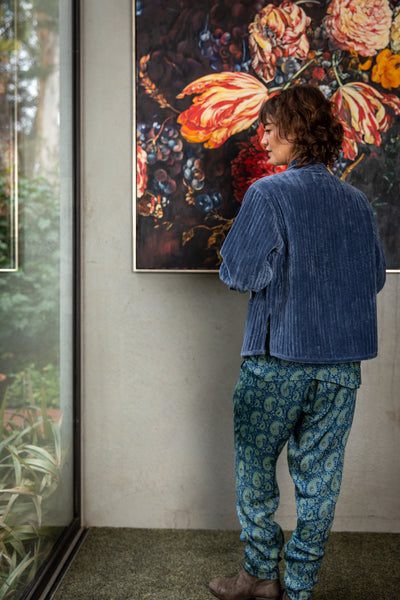 Velvet Quilt Jacket Indigo - SALE