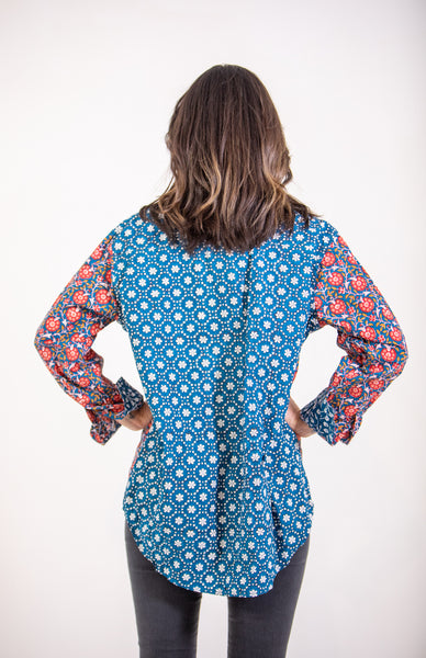 Patched Floral Classic Shirt
