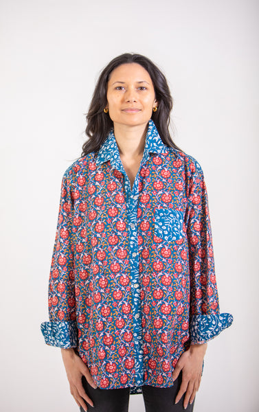 Patched Floral Classic Shirt