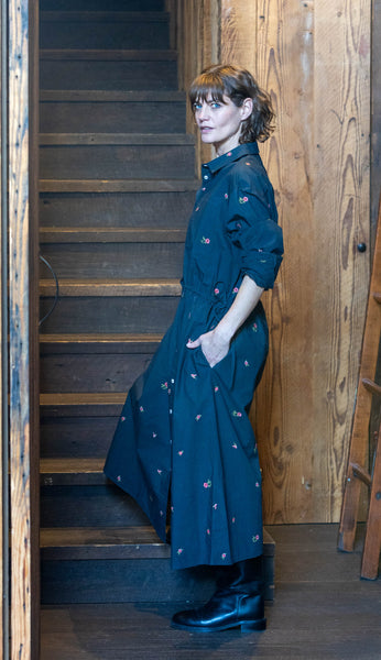 Ditsy Floral Emb Shirtdress