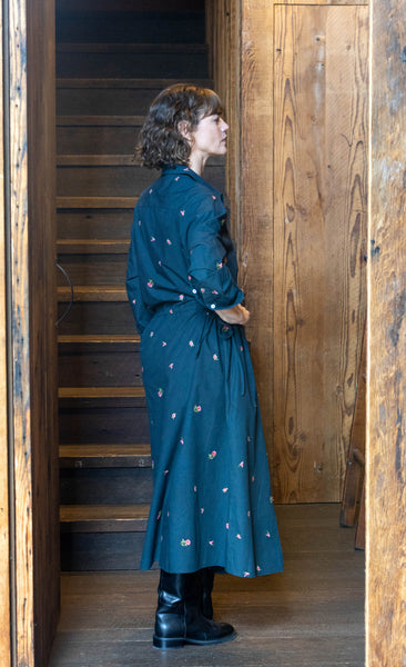 Ditsy Floral Emb Shirtdress