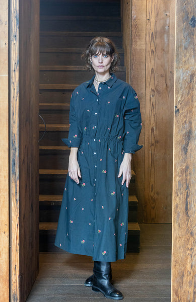 Ditsy Floral Emb Shirtdress