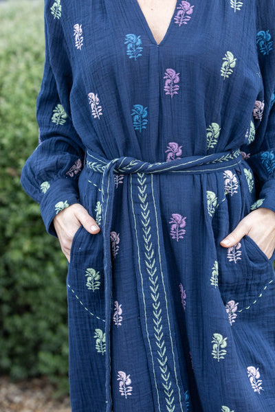 Flower Paisley Emb Dress