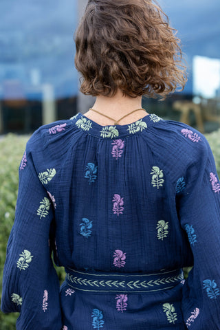 Flower Paisley Emb Dress - SAMPLE SALE