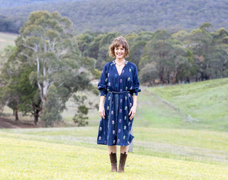 Flower Paisley Emb Dress - SAMPLE SALE