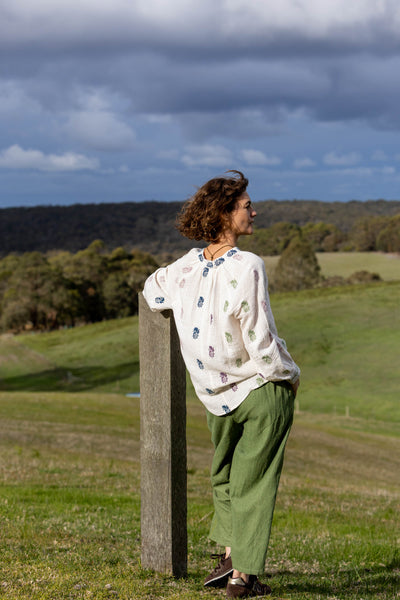 Flower Paisley Emb Top