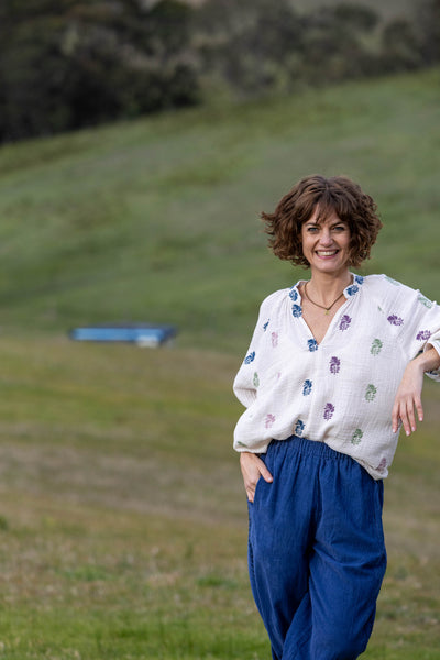 Flower Paisley Emb Top