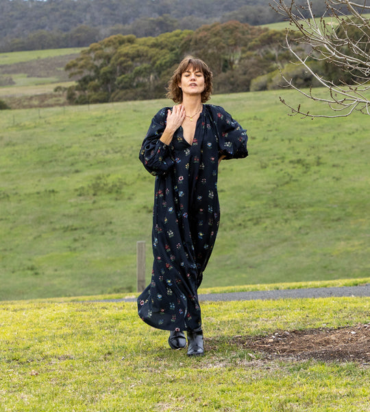 Ditsy Flower Silk Dress