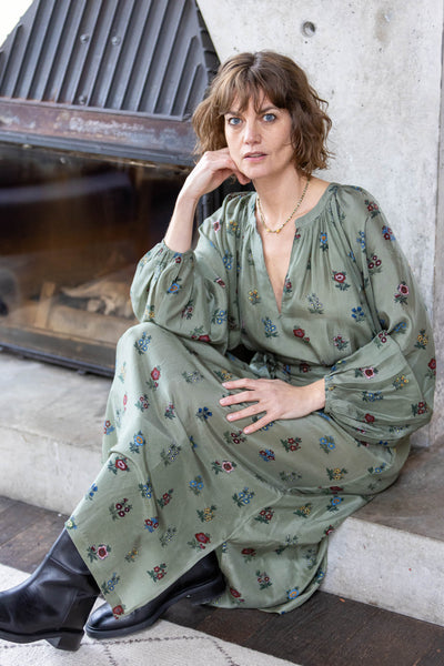 Ditsy Flower Silk Dress