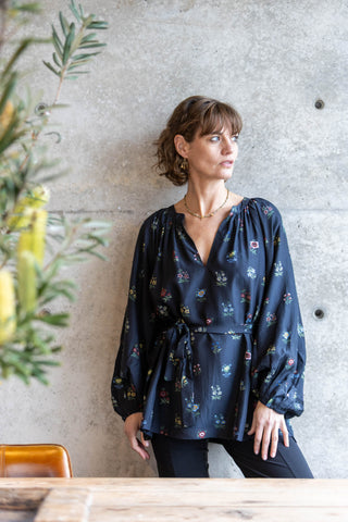 Ditsy Flower Silk Top - SAMPLE SALE