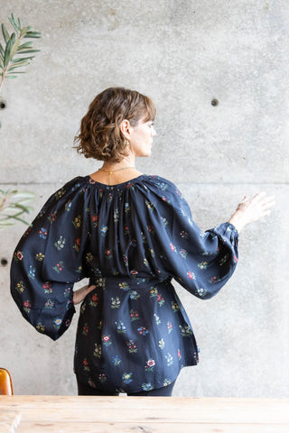 Ditsy Flower Silk Top - SAMPLE SALE