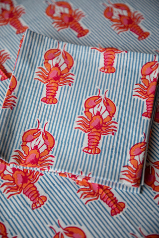 Lobster Stripe Napkin Set