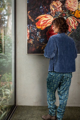 Velvet Quilt Jacket Indigo - SALE