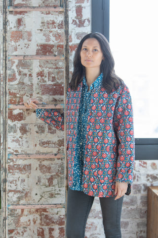 Patched Floral Quilt Jacket