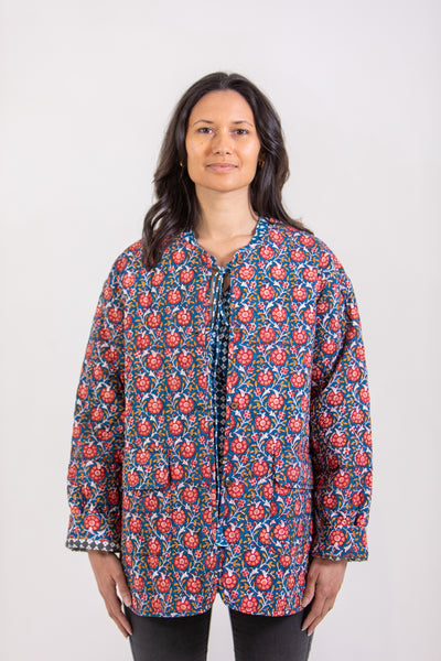 Patched Floral Quilt Jacket