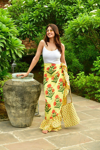 Marigold Wrap Ruffle Skirt