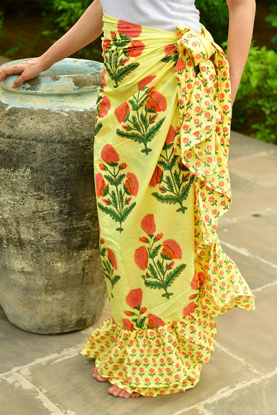 Marigold Wrap Ruffle Skirt