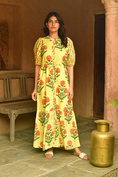 Big Marigold Shirtdress Maxi