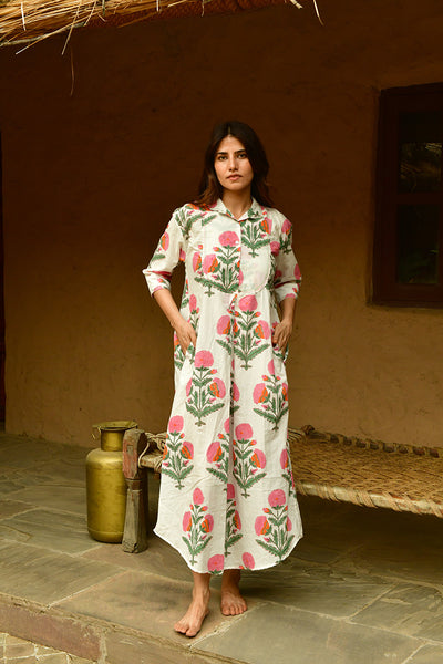 Big Marigold Shirtdress Maxi