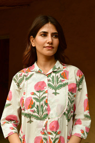 Big Marigold Shirtdress Maxi