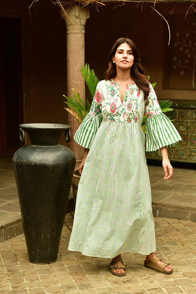 Suzani Stripe Cocktails Maxi