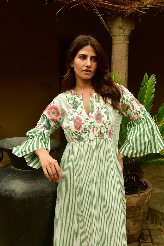 Suzani Stripe Cocktails Maxi