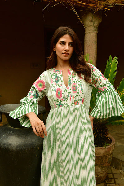 Suzani Stripe Cocktails Maxi