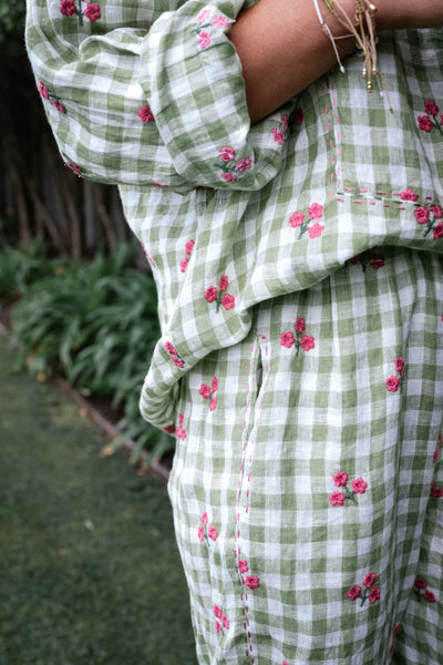 Flower Bud Gingham Pant