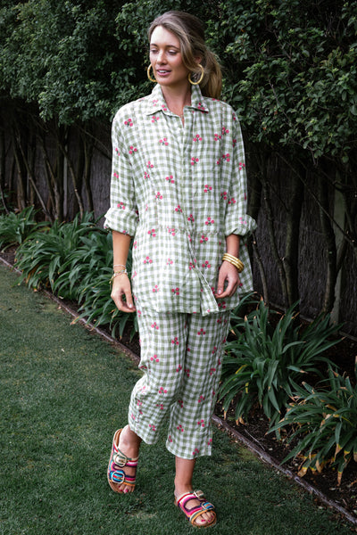 Flower Bud Gingham Shirt