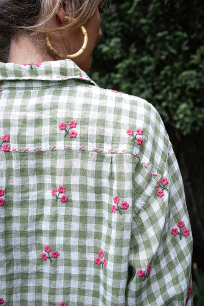Flower Bud Gingham Shirt