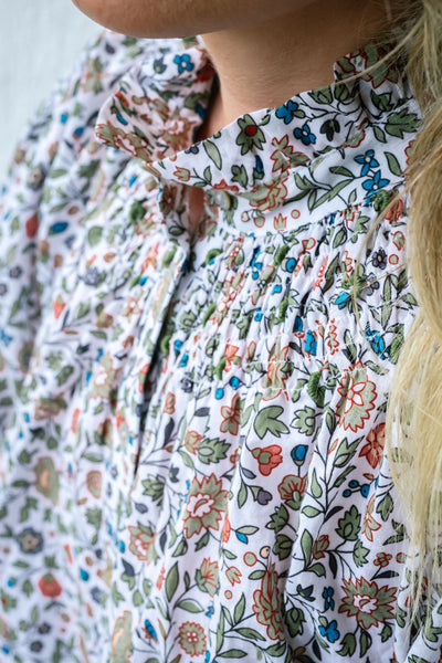 Vintage Floral Smocking Top
