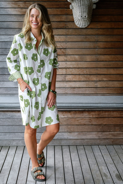 Poppy Flower Shirtdress