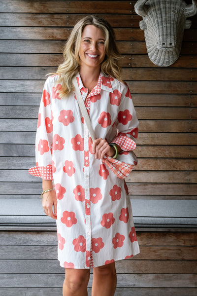 Poppy Flower Shirtdress