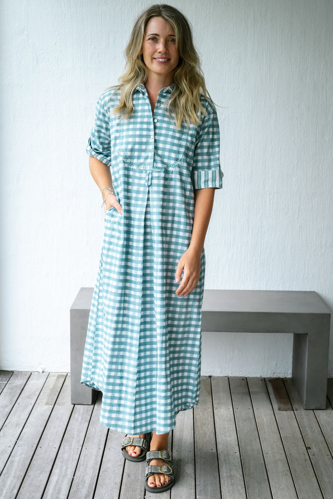Harry Gingham Shirtdress - Maxi