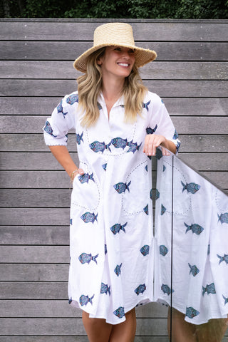 Multi Fish Shirtdress