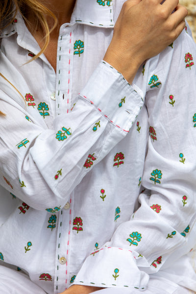 Ditsy Flower Embroidered Shirt