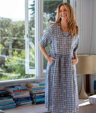 Lee Gingham Flowers Dress - SALE