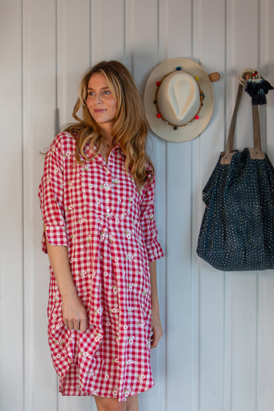 Lee Gingham Shirtdress Midi