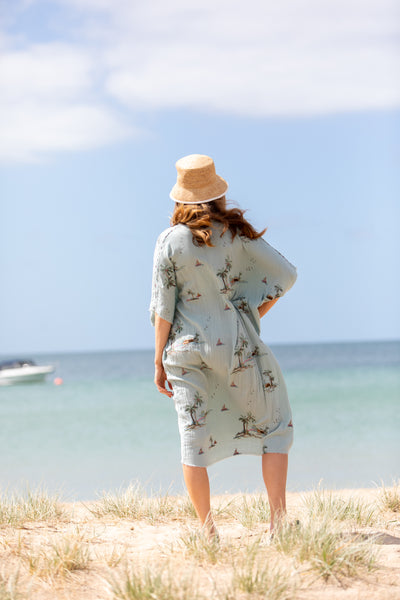 Yas Palms Caftan with Belt