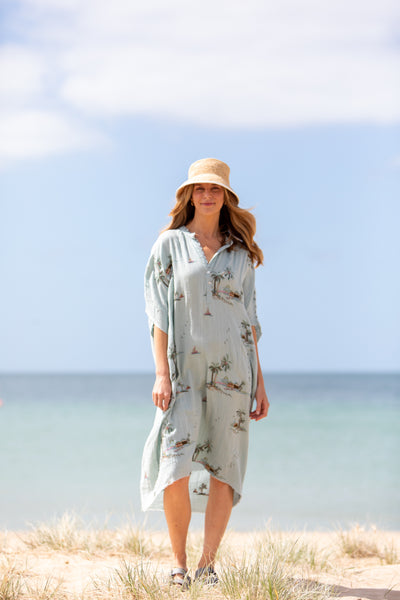 Yas Palms Caftan with Belt