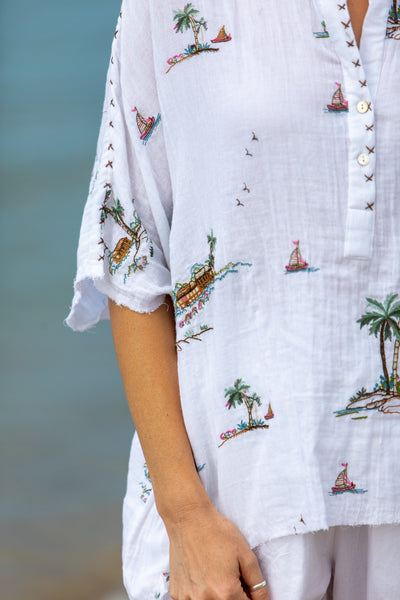 Yas Palms Caftan with Belt