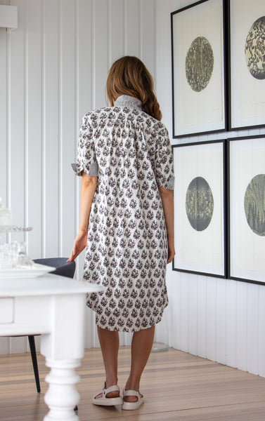 Flower Bunch Shirtdress Midi