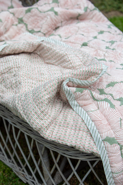Stripe Hibiscus Quilt