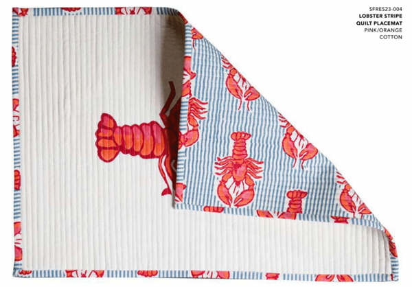 Lobster Stripe Quilt Placemat