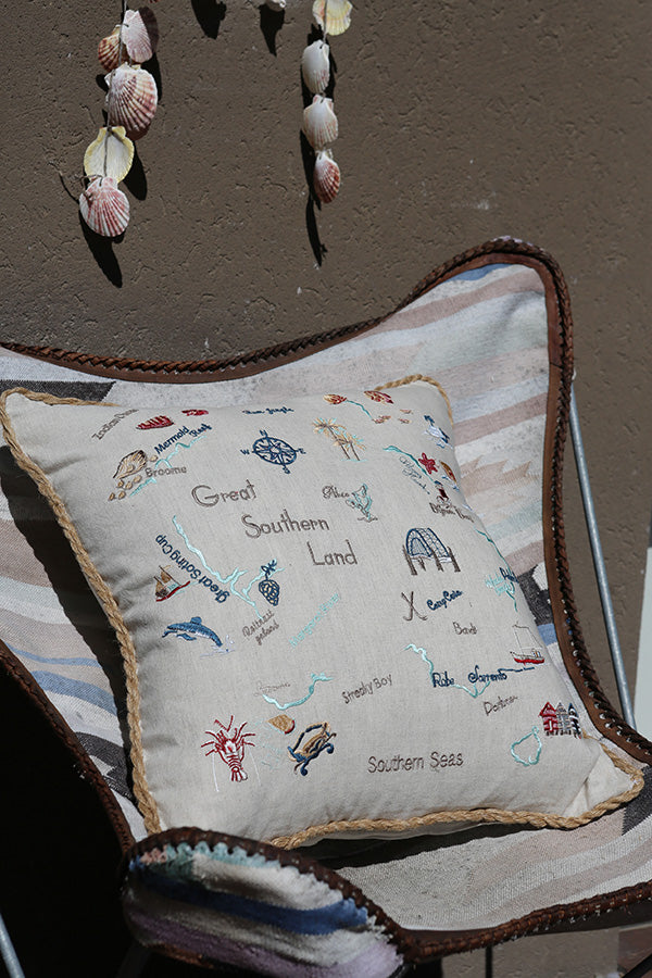 GREAT SOUTHERN LAND EMBROIDERED CUSHION COVER